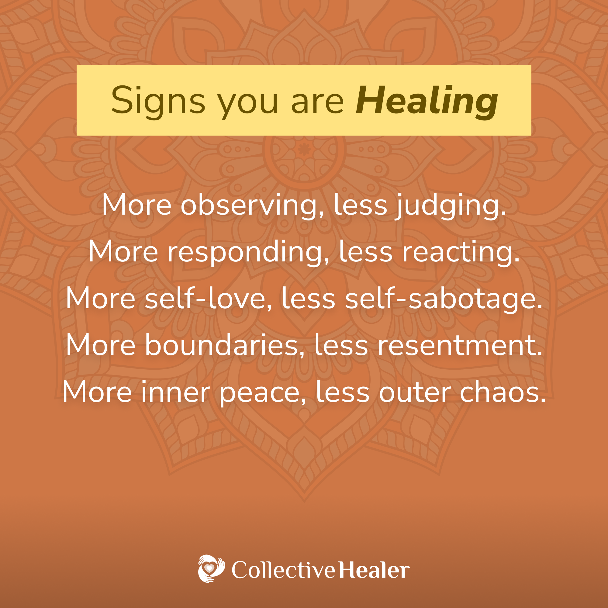 Signs You Are Healing – Collective Healer